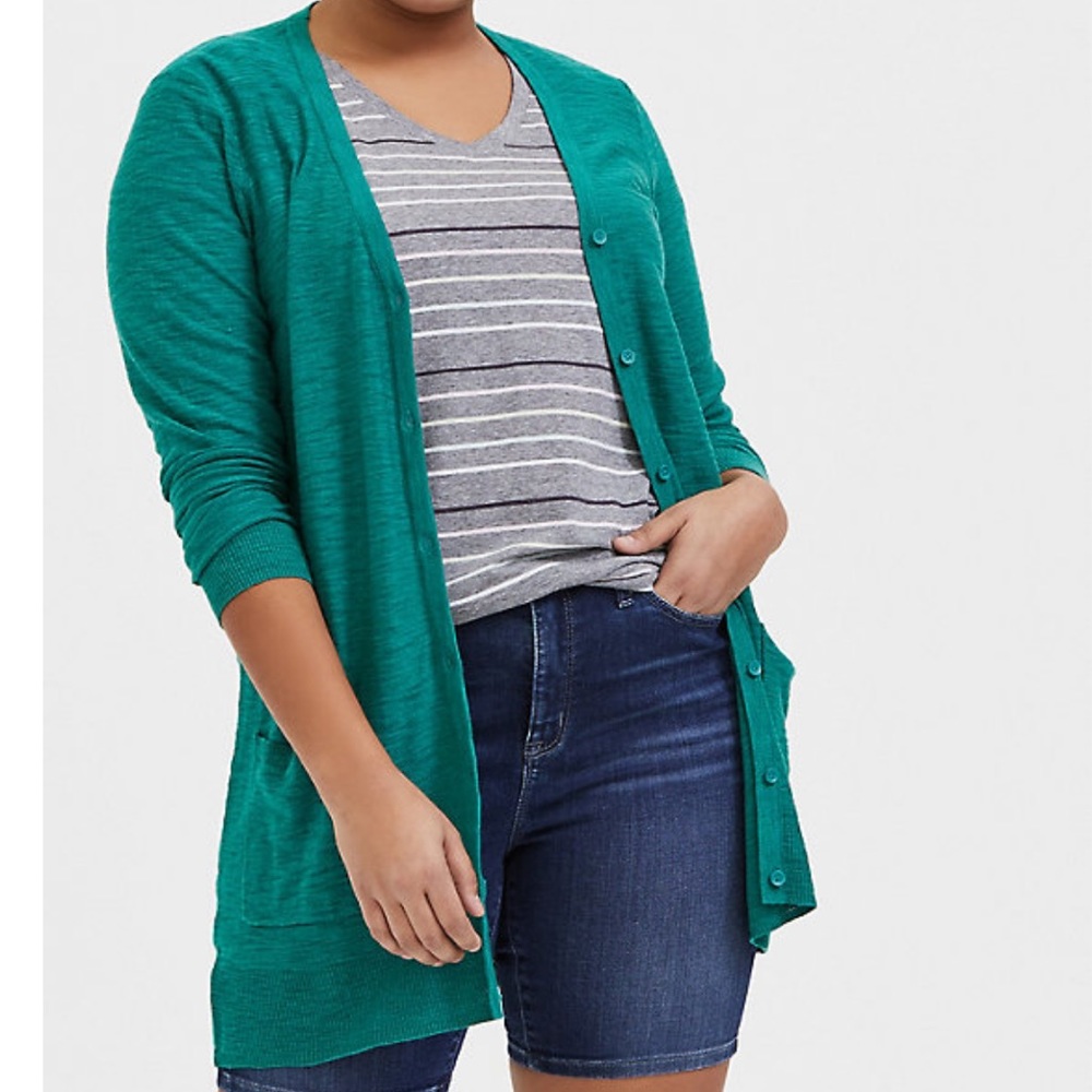 Emerald Green Boyfriend Cardigan